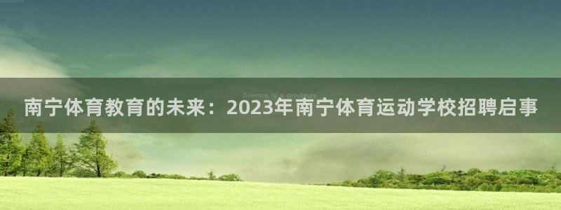 b体育必一运动官网：南宁体育教育的未来：2023年南宁体育运动学校招聘启事